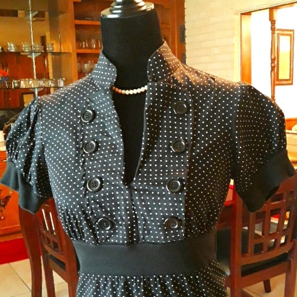 BeBop black and white polka dot dress - Picture 7 of 8